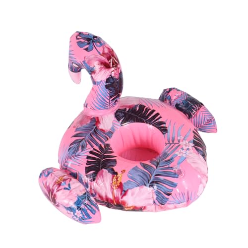 KICHOUSE Soporte Inflable para Bebidas Forma De Flamenco Flotador para Cerveza Agua Mat De Piscina para Bebidas para Fiestas y Verano