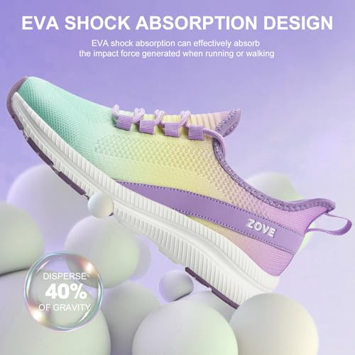 Image of ZOVE Wide Toe Box Shoes Women Extra Wide Width Sneakers Ultra Light Road Running Shoes Non-Slip Tennis Sneakers Breathable Walking Athletic