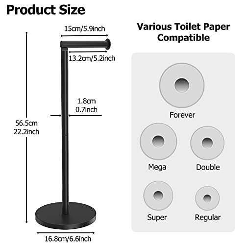 Topsky Free Standing Toilet Roll Holder, Stainless Steel Anti Rust Toilet Paper Holder for 4-5 Jumbo Rolls - Image 2