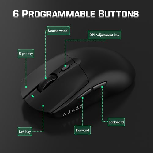 Image of ATTACK SHARK AJ139 G Pro Gaming Mouse 4K Polling Lightweight PAW 3395 Sensor Receiver up to 26,000DPI 6 Programmable Button USB-C Charging Ergonomic Symmetric for Xbox PS4 PC Mac Gamer