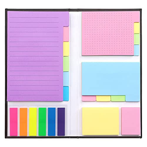 Divider Sticky Notes Set Divider Self-Stick Notes Pads Bundle with Bookmark Index for Planner Sticky Notes Tabs for School Supplies, Office Supplies, Book Notes 410 Sheets (Pastel Color)
