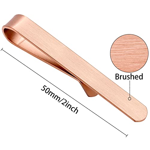 Hawson 2 Inch Tie Bar Clips For Men Rose Gold Tie Slide For Regular Necktie Series Wedding Business Party Gift #TOP2