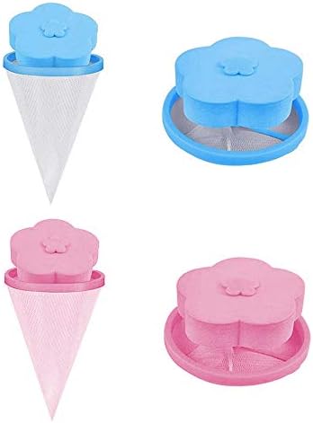 Resuable Washing Machine Floating Lint Mesh Bag,Hair Filter Net Pouch,Washer Hair Catcher (4 Packs)