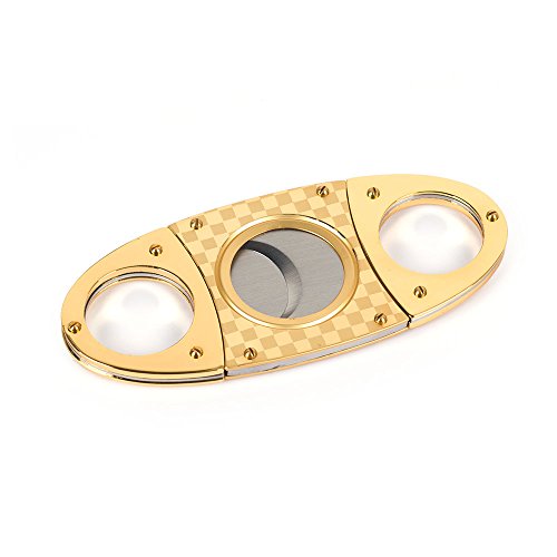 Cortador de puros de doble hoja de acero inoxidable para fumadores de cigarros 3