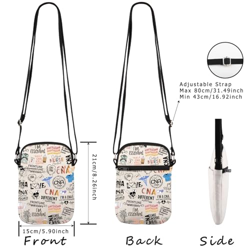 WCGXKO CNA Crossbody Bag Certified Nursing Assistant Sayings Inspired Nurse Gift CNA Student Gift2