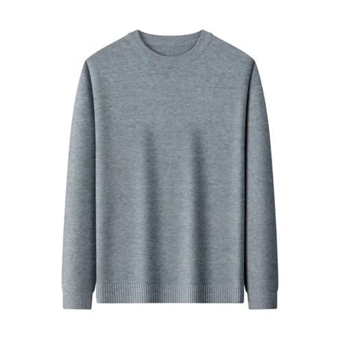 Men's Round Neck Soft Warm and Comfortable Long Sleeve Solid Color Sweater3