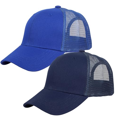Falari Casquette Trucker Baseball 6 Panneaux, 2pk Bleu