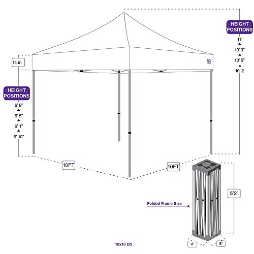 Impact Canopy 10' X 10' Pop-Up Canopy Tent, Straight-Leg Shelter With Steel Frame, Sidewalls, And Roller Bag, White #TOP2