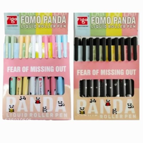 Image of MSGH Figo Fomo Panda Liquid Roller Pen (blue 10pcs & black 10pcs)