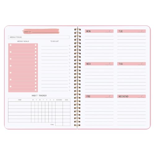Undated Weekly Planner - Weekly Goals Notebook with To Do...