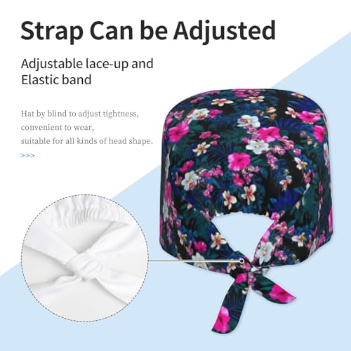 Image of Working Cap Scrub Cap with Sweatband Adjustable Unisex Tie Back Hat for Cleaning Farm Nursing