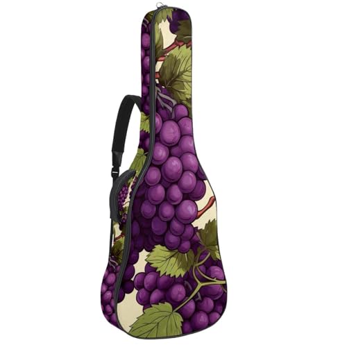 Housse guitare acoustique 109cm motif raisin avec sangles et poches