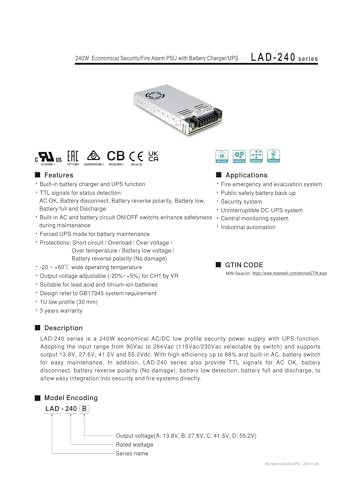 Alimentation 240 W LAD-240A transformateur découpage industriel