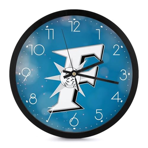 北海道日本ハムファイターズ 掛け時計 壁掛け時計 円形 静音 電池式 アラビア数字 オフィス/寝室/リビング