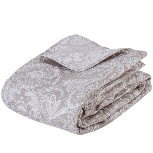 Dessus de lit matelassé beige Atmosphera couvre-lit grande taille avec 2 housses de coussin