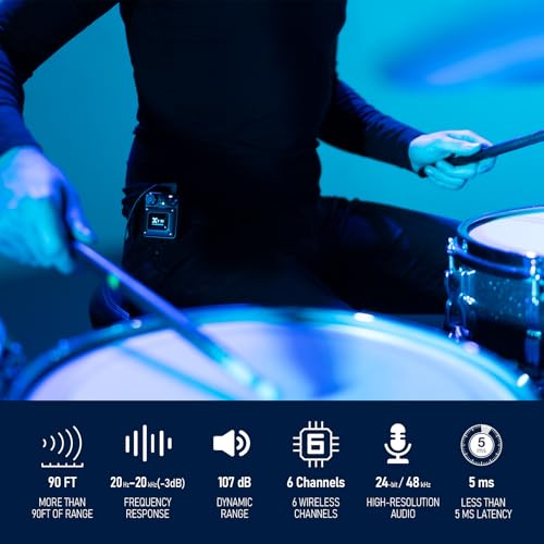 xvive u4 wireless in-ear monitor system professional iem system transmitter and beltpack receiver for studio band rehearsallive performance u4