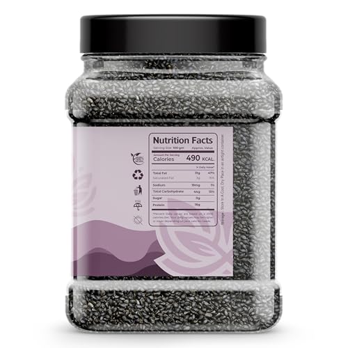 Image of Auravita Premium Raw Sabja Basil Seeds 500 Gram | Nutrient-Rich, Pure Basil Seeds For Healthy Drinks, Smoothies, And Recipes