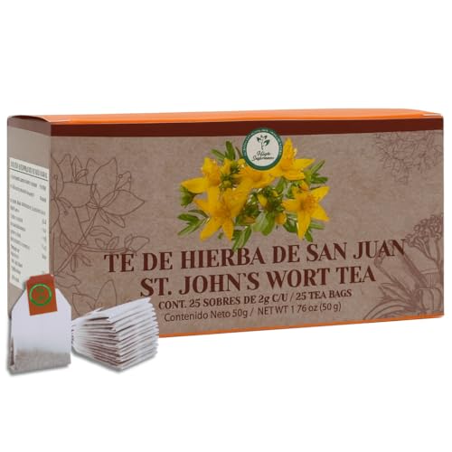 Hierba De San Juan TE (St. John's Wort tea) 25 tea bags, vegan, 100% Natural,