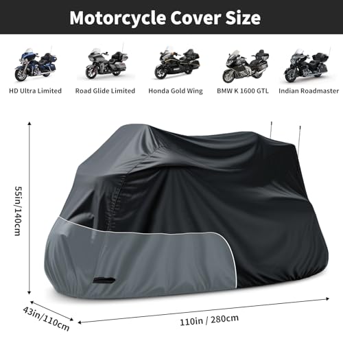 Image of Motorcycle Cover Heavy Duty 300D Waterproof for Touring Ultra