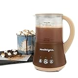 Nostalgia 32 Oz Frother and Hot Chocolate Maker, Warm or Cold Milk Foam, Includes Cocoa Bomb Mold, for Coffees, Lattes, Cappuccinos, Brown