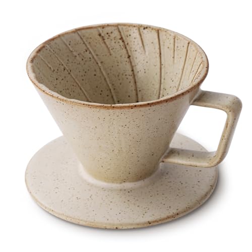 Image of DOWAN Pour Over Coffee Maker, Non-Electric Pour Over Coffee Dripper, Manual Brew Maker, Single Cups Porcelain Slow Brewing Accessories for Gifts, Grey