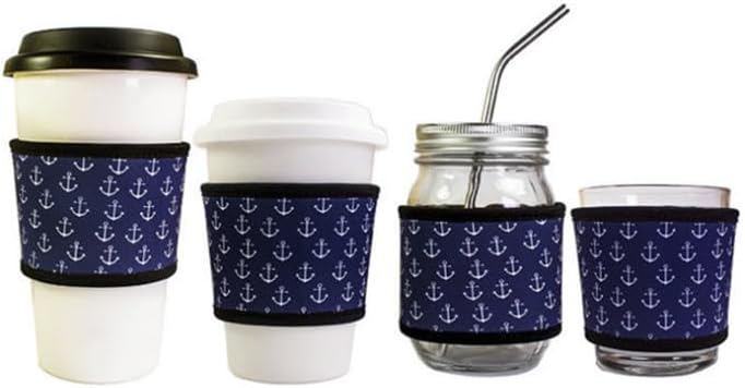 50pcs Sublimation Blank Neoprene Reusable Hot Coffee Cup Insulator Sleeves DIY Heat Transfer Print Neoprene Hot Coffee and Tea Cup Holder Sleeves Cover for Coffee