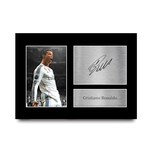 HWC Trading A4 Cristiano Ronaldo Real Madrid Regalos Impresos Imagen De Autógrafo Firmado Para Los Aficionados Al Fútbol Y Partidarios - A4