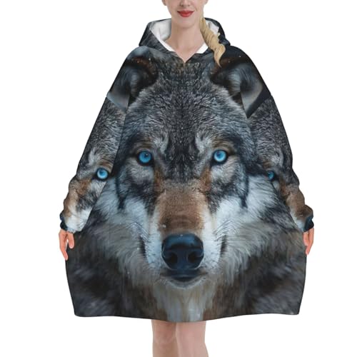 Couverture à capuche loup en peluche douce de qualité supérieure EdWal