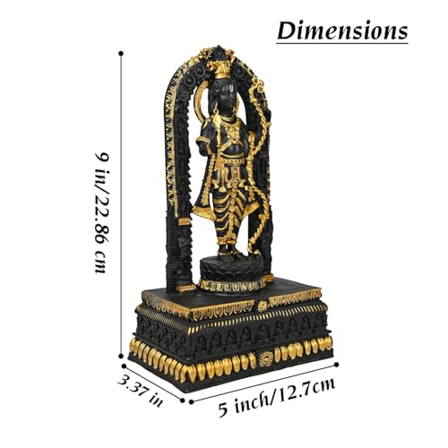 Statue Ram Lalla Ayodhya murti polyrésine 22,9 cm idole décoration maison design hindou