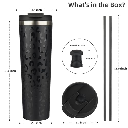 Image of BJPKPK 34oz Coffee Tumbler with Straw, Insulated Stainless Steel Cup