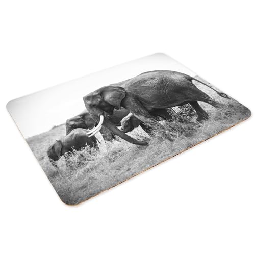 Sets de table éléphant souples et durables grand format au design artistique