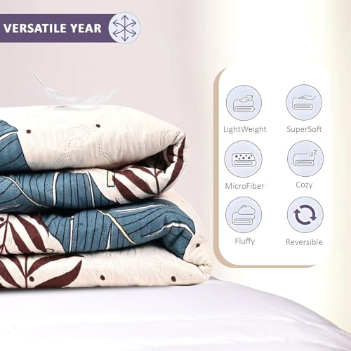 Couette microfibre chaude et douce toutes saisons pour lit deux places