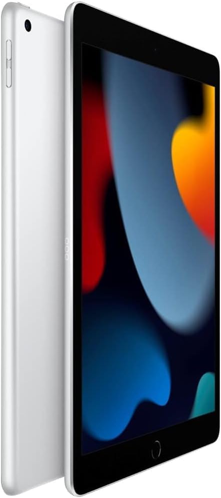 Image of Apple iPad (9th Generation, 10.2-inch, 2021), 256GB, Wi-Fi + Cellular, Silver (Renewed Premium)