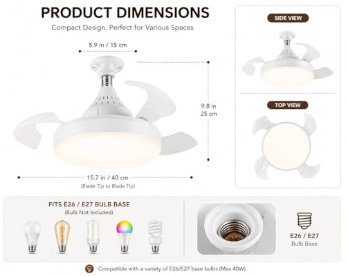Image of LED Ceiling Light from Acrylic Flush Mount Lamp for Living Room, Bedroom, Kitchen & Office. Modes : Warm, Cool & Natural White (Swiss Light with Fan)