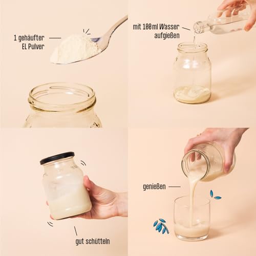 fairfood Bio Haferdrink Pulver 360g - nachhaltige Milchalternative - vegan, glutenfrei & ohne Öl - bis zu 4L Haferdrink - zum Selbermischen - 100% Bio-Vollkornhafer