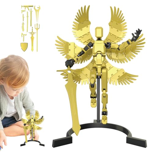 Rrlihjgu Figurine d'action imprimée en, figurines d'assemblage imprimées en,Figurines de robots d'action à assemblage mobile - Robot articulé multifonctionnel décoratif avec articulations