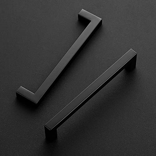 Image of Ravinte 30 Pack 6-1 /4 Inch Kitchen Square Cabinet Handles Matte Black Stainless Steel Drawer Pulls Hardware