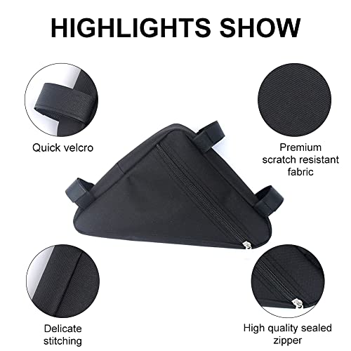 Bicycle Triangle Bag, Waterproof Frame Bag, Triangle Bag Bicycle, Frame Bag, Frame Triangle Bag, Tool Bag Rod Ideal for Lock Tools Rain Jacket - Image 3