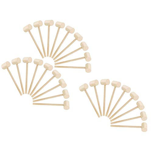 Wzxksoac 27 Mazos de Madera para Cangrejo, Mazos de Langosta, Mariscos, Martillos de Cangrejo de Madera Maciza Natural para Romper Mariscos, Herramienta
