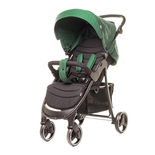 4BABY Rapid, Kinderwagen, Sportwagen, Ein großer, leichter Kinderwagen, Griffhöhenverstellung, Beinabdeckung, große Räder (Melange Hellgrau)