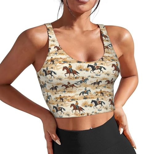 FeHuew Wild Western Cowboy Equestrian Sports Bras - Built