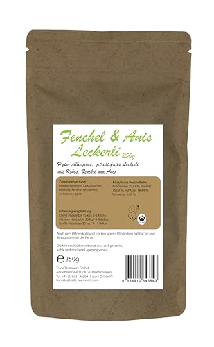 Trade Teamwork® hypoallergenes, getreidefreies Fenchel & Anis Leckerli - Für Hunde 250g Snack, Kekse/Hergestellt in Österreich