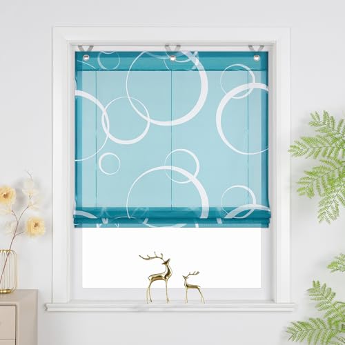 Joyswahl Raffrollo ohne Bohren Lichtdurchlässig Raffgardinen mit Hakenaufhängung Wohnzimmer Fenster Vorhänge Ösenrollo für Fenster mit Ösen Blau HxB 130 x 45 cm 1 Stück Joyswahl Raffrollo ohne Bohren Lichtdurchlässig Raffgardinen mit Hakenaufhängung Wohnzimmer Fenster Vorhänge Ösenrollo für Fenster mit Ösen Blau HxB 130 x 45 cm 1 Stück