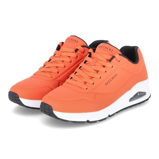 Skechers Uno-Night Shades - Zapatillas para mujer, Naranja Blanco, 43 EU