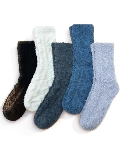 Image of TEHOOK Warm & Cozy Gifts for Women, Fluffy Fuzzy Plush Sleeping Slipper Socks - Soft Warm Fabric