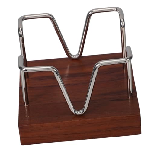 KALLORY Wooden Memo Pad Organizer Stylish Desk Accessory for Office Supplies Spacious Storage Capacity for Stationery Compact Design with Chic Hollowout Pattern and Construction