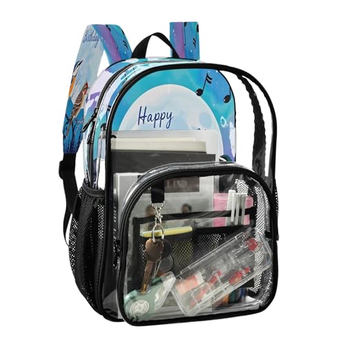 Clear Backpack for School Bird Moon Transparent Bookbag for Girls See Through PVC Boy Backpacks2