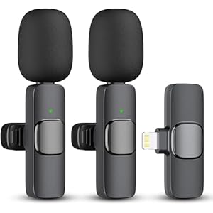 O’rengela 2 Pack Wireless Lavalier Microphones for iPhone, iPad – Crystal Clear Sound Quality for Recording, Live Streaming, YouTube, Facebook, TikTok