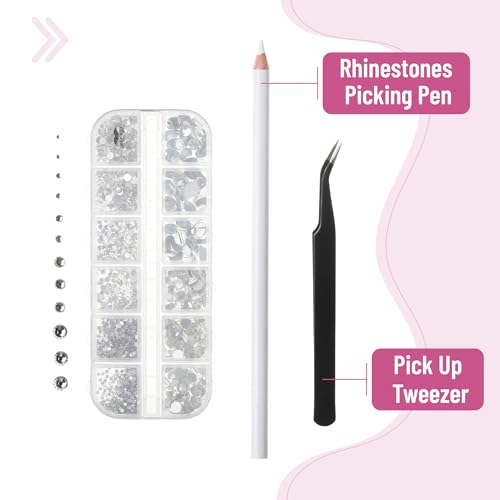 Image of Mr. Pen- Rhinestones, 2000 pcs with Pick Up Tweezer & Picking Pen