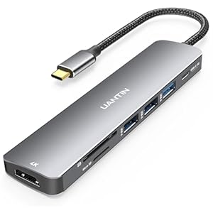 USB C Hub 7 in 1 Multiport Adapter with 4K HDMI Dongle, 100W PD, SD/TF Card Reader, 3 USB-A, USBC Docking Station for MacBook Mac Pro/Air, Dell, HP, ASUS, Acer and Other Type C Laptops